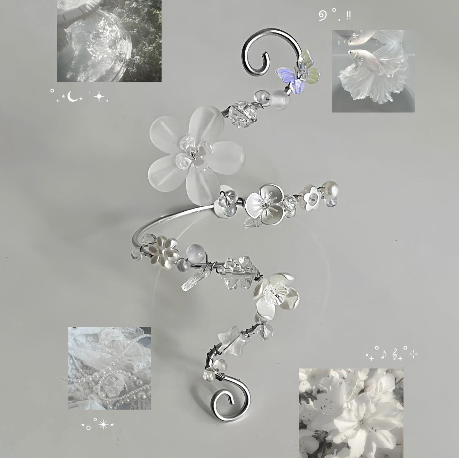 Handmade Coquette Floral Day Arm Cuff – Cottagecore Vintage Style Aesthetic Jewelry