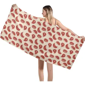 Raw Red Meat Pattern Beach Towel Thin Quick Dry Super Absorbent Oversized Lightweight Towels for Travel Sports Pool Swimming Bath Camping Yoga Towels 29x58inch