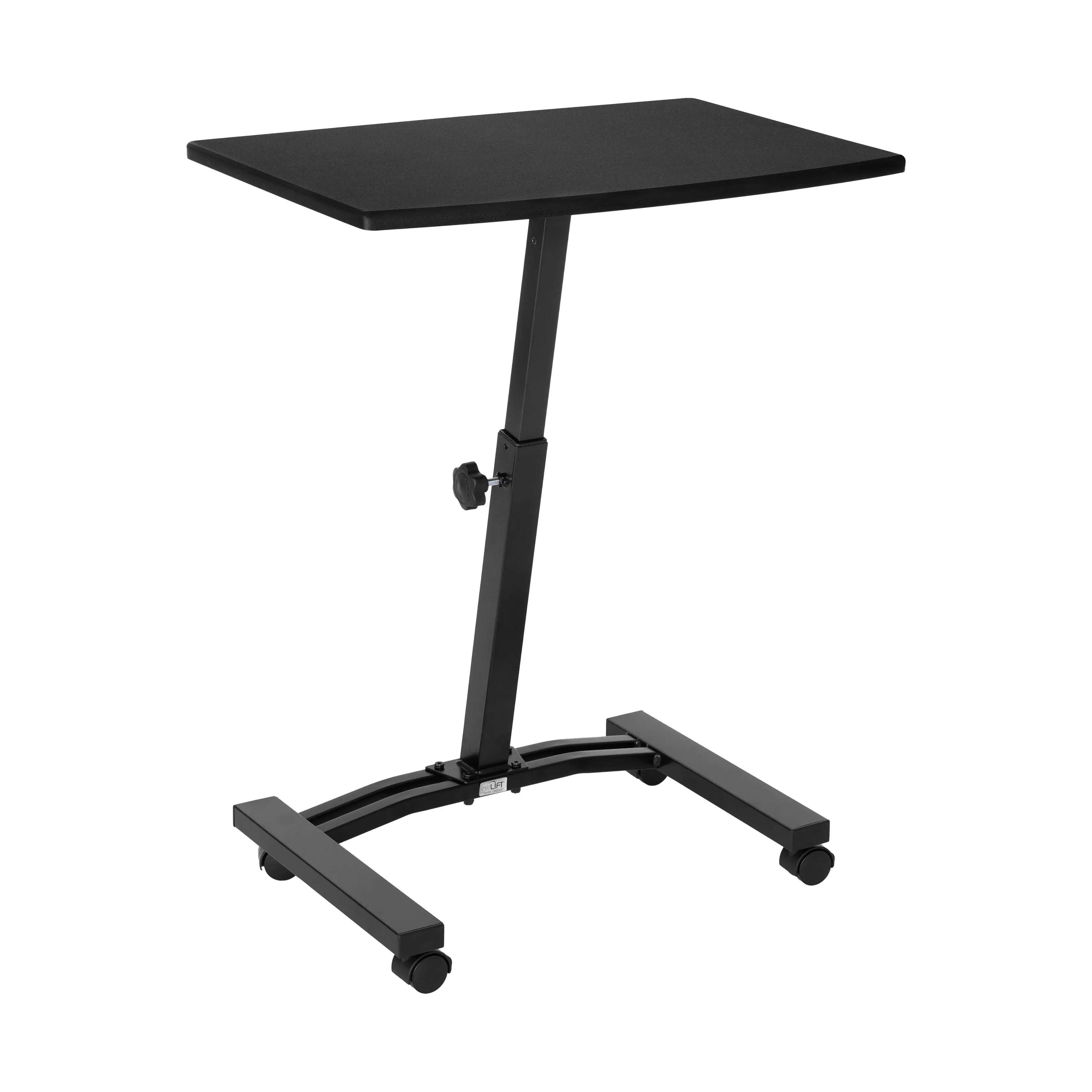 airLIFT® Rectangular Computer Desk - Height-Adjustable Mobile Cart, 11 lb Capacity, Steel Base, Black Indoor Furniture Laptop Sitting Desk