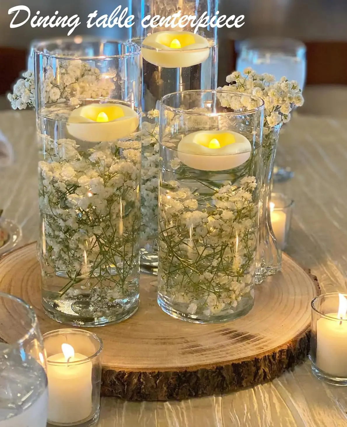 Auto-Illuminate When Contacting Water Floating LED Tealight Candles, 2.3 Inch Waterproof Flameless Battery Candles with 200+ Hours Working Time, Ideal Ornament for Pool Parties, Wedding Centerpieces, Vase & Indoor Table Home Decoration