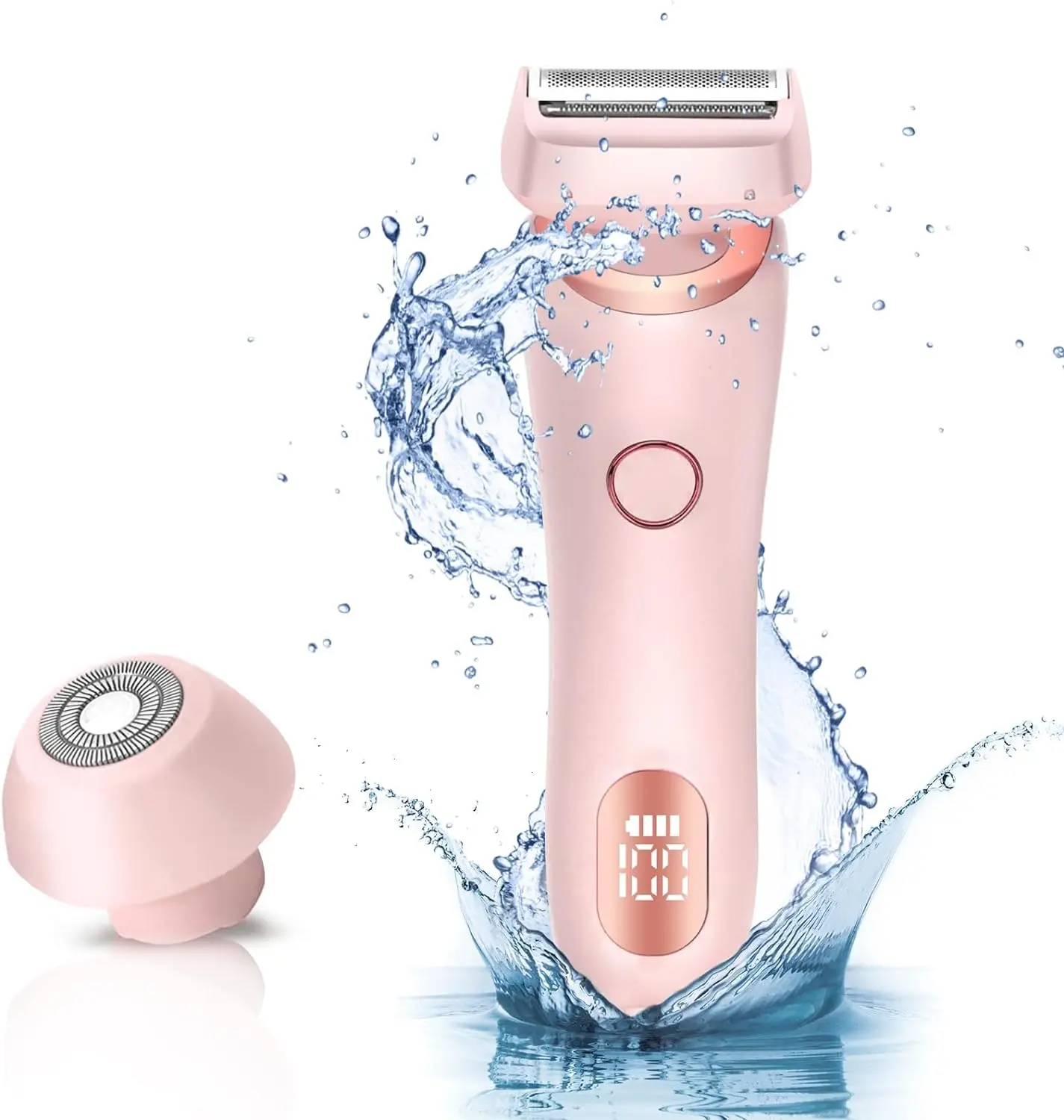 Women’s 2-in-1 Stainless Steel Rechargeable Electric Trimmer & Epilator Clipper, USB Fast Charging Portable Facial Face/Body Hair Removal Tool, Twist Attach Detachable Wet/Dry Gentle Shave Grooming Device, Pink