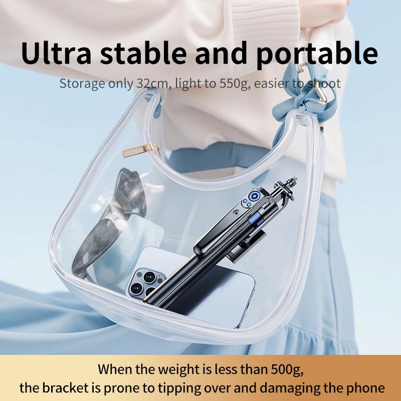 NEW 360-Rotatable Selfie Stick Tripod,Rechargeable Smart Face Tracking Tripod With 2 Fill Light, Auto Face Tracking Phone Holder for Vlog, Live Streaming,Smartphone Camera Accessories New Selfie Stick  face tracking  tripod