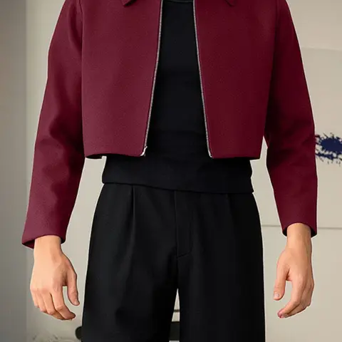 INCERUN Men's Fashion Business Casual Solid Color Zipper Long Sleeve Jacket Coats, Stylish and Comfortable, Perfect for Daily Wear