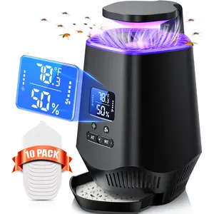 【Flash Sale】Fruit Fly Traps for Indoors, Smart Flying Insect Trap with Temperature and Humidity Sensor, Bug Catcher Ligth for Home House Plants Gnats Moths Mosquitos Pest Control with Sticky Boards