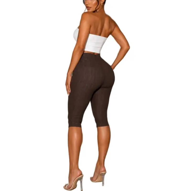 Genesis Capri Pants - High-Rise Waistband, Soft Ribbed Stretch Fabric, Capri Length, Everyday Comfort Fit, Size Down for Better Fit, Versatile Dress Up or Down Style