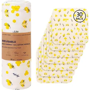 Dishcloths Kitchen Towels : 30 Packs 10X10 Washable Roll Paperless Paper Towels Absorbent Dishcloths Set Dish  Towel for Kitchen Drying (30Bee, 10x10")