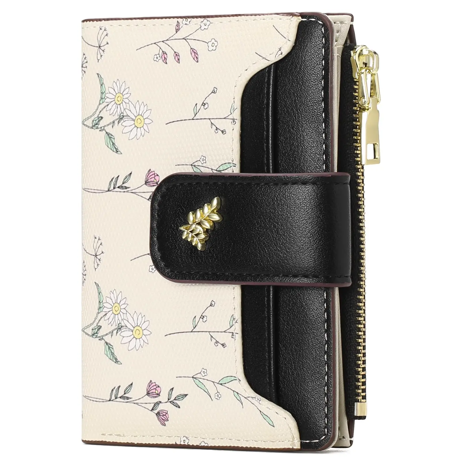 VTLASK Women Floral Long Wallet, RFID Blocking PU Leather Clutch, Large Capacity Multi Card Holder with Zip Coin Pocket, Ideal Gift for Her