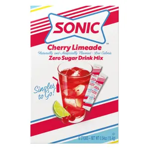 3x Sonic Cherry Limeade Drink Mix - Tart Beverage Flavoring Powder Pack