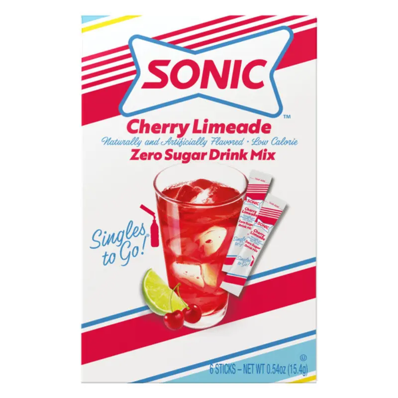 Sonic Cherry Limeade Flavor Hydration Powder Sticks - 12-Count Sugar-Free Single Serve Drink Packets, Powdered Drink Mix for Refreshing Beverages & Watch Parties, Flavor Pack