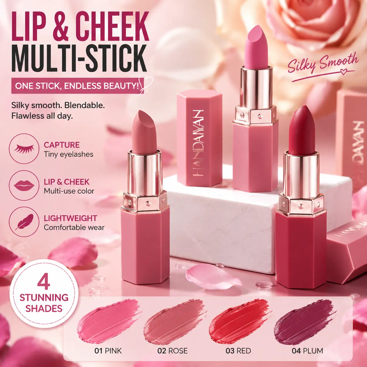 Long-Lasting Matte Velvet Finish Lipstick - Lightweight Moisture Lipstick, High Coverage Lip Products, Hydrated Lips Beauty Products for Everyday Wear, Commuting