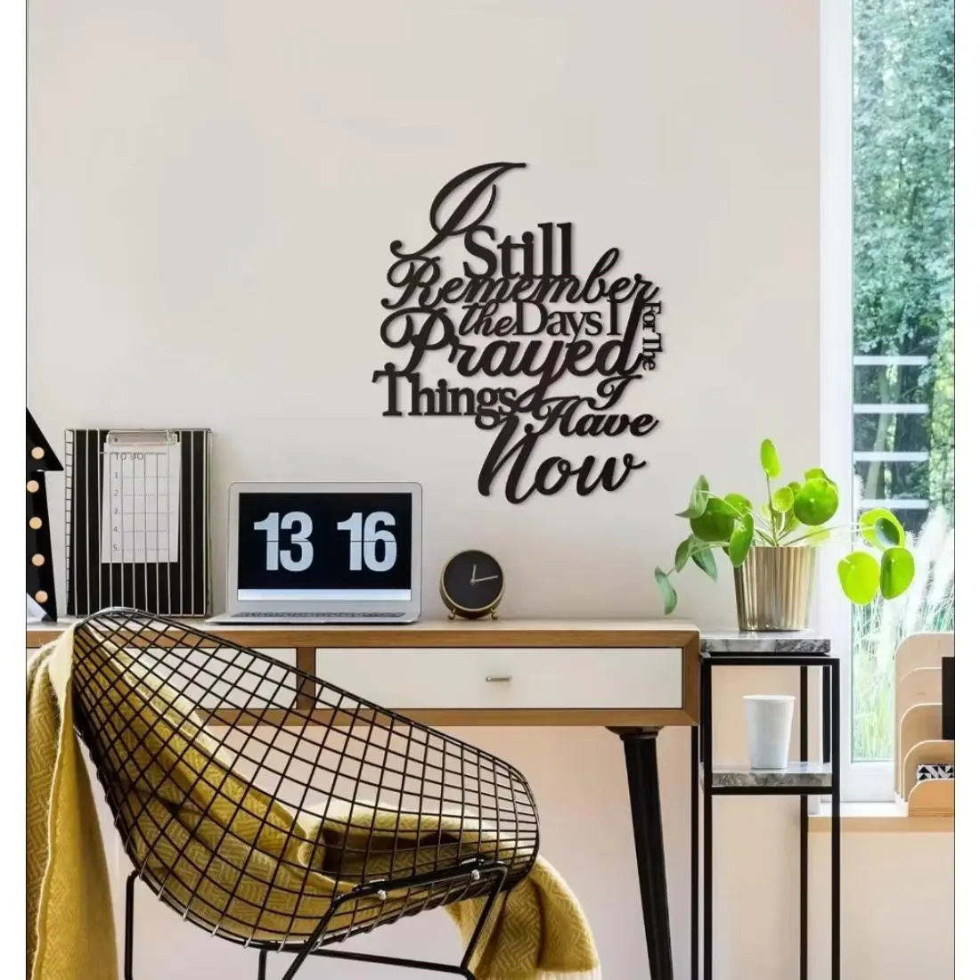Metal Wall Decor, Inspirational Sign, Modern Hanging Wall Art, Wall Decor for Home Living Room Bedroom Office, Artistic