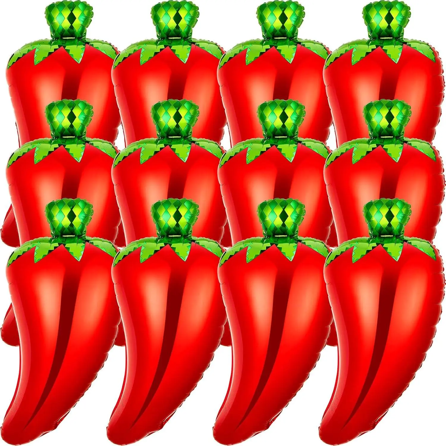 12 Pcs Chili Cook Off Balloons Decorations Novelty Inflatable Chili Balloons Chili Shaped Foil Balloon Chili Pepper Decorations For Mexican Fiesta