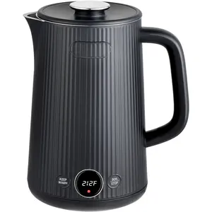 Electric Kettle Temperature Control, 1200W Hot Water Kettle Electric with 304 Stainless Steel, Keep Warm,Auto Shut Off,1.7L Electric  Kettle for Coffee,-Black
