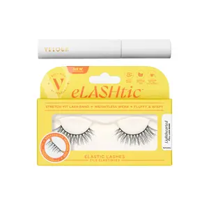 Lighthearted Elastic False Eyelashes with Stretch-Fit Lash Band + Lash Adhesive Bundle