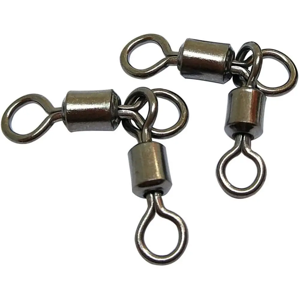 50PCS 3 Way Swivels Fishing,Heavy Duty Crane Swivel Fishing Slid 3-Way Turn Swivel for Typing Double Drop Rigs for Fresh and Saltwater 7LB-176LB