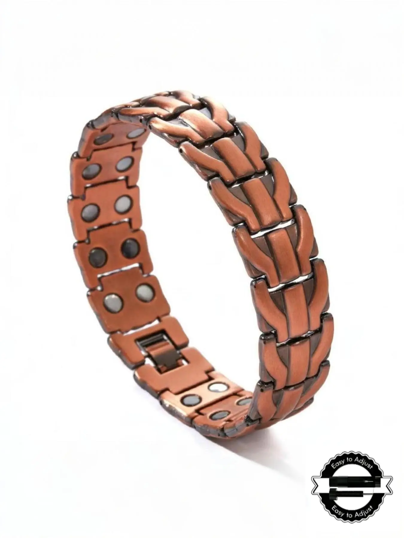 Men's Bronze Bracelet, Stylish and Versatile, Comes with Regulator, Casual Alloy Chain, All Seasons, Choking Hazard Warning