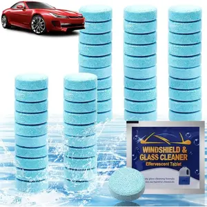 30pcs Car Windshield Washer Tablets - Powerful Glass Cleaner Concentrate Tablets for Safe Driving & Versatile Usage - Space Saving & User Friendly Formula
