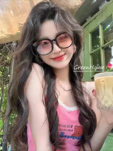 Dopamine blush large frame sunglasses women's Korean version 2026 new high-end seaside vacation UV-proof sunglasses