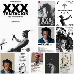 XXX-Tentacion Rock Rapper Music Albums Cover Skins Poster Self-Adhesive Waterproof Art Sticker, Aesthetic Minimalist Wall Poster for Coffee Shop, Bar & Home Room Decor