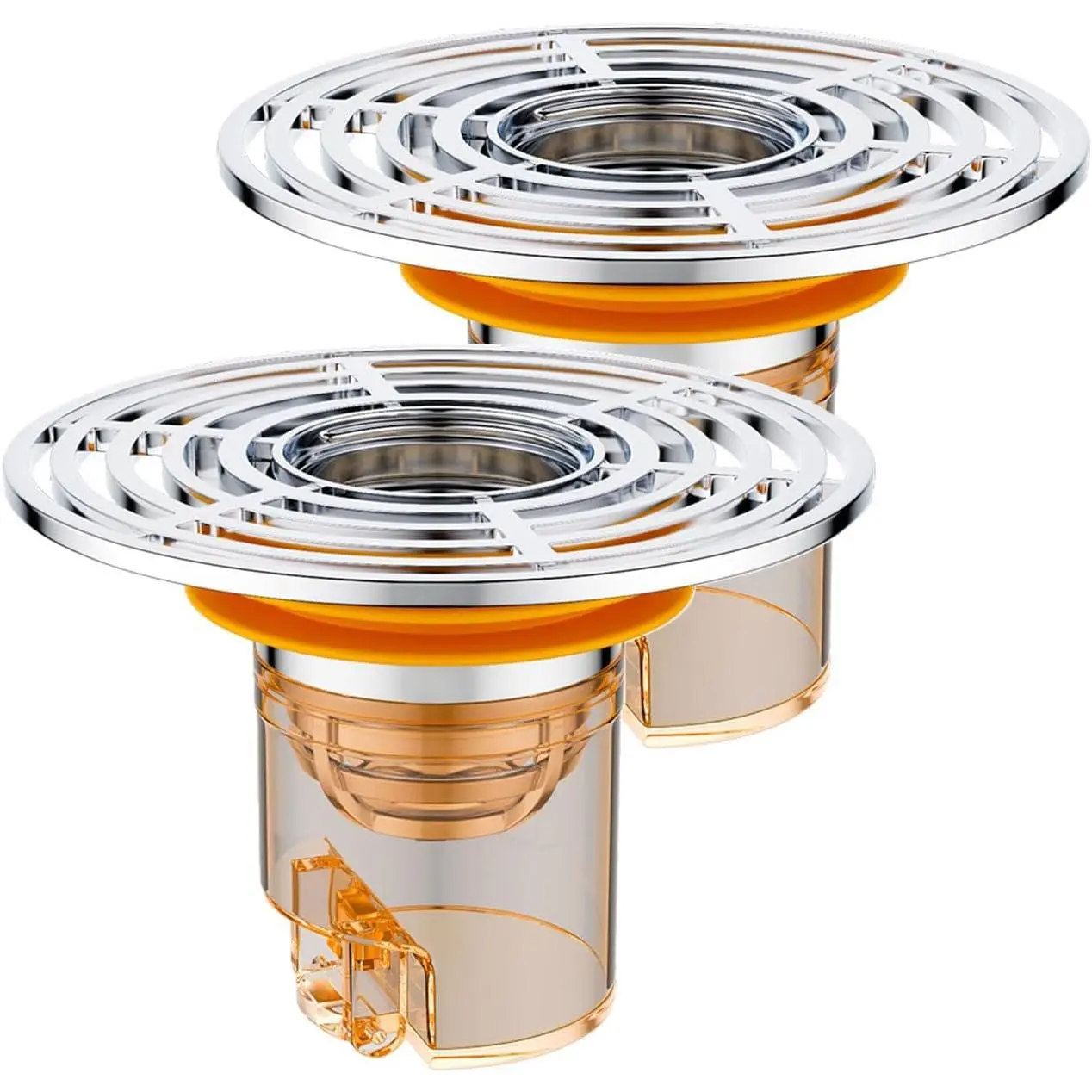 2PCS Universal Floor Drain Odor Stopper – Efficient Sewer Deodorization Trap with Filter & Anti-Backflow Mesh, Easy-Install Drain Bathroom Fixture Accessories, Mesh Basket Cover for Household Plumbing