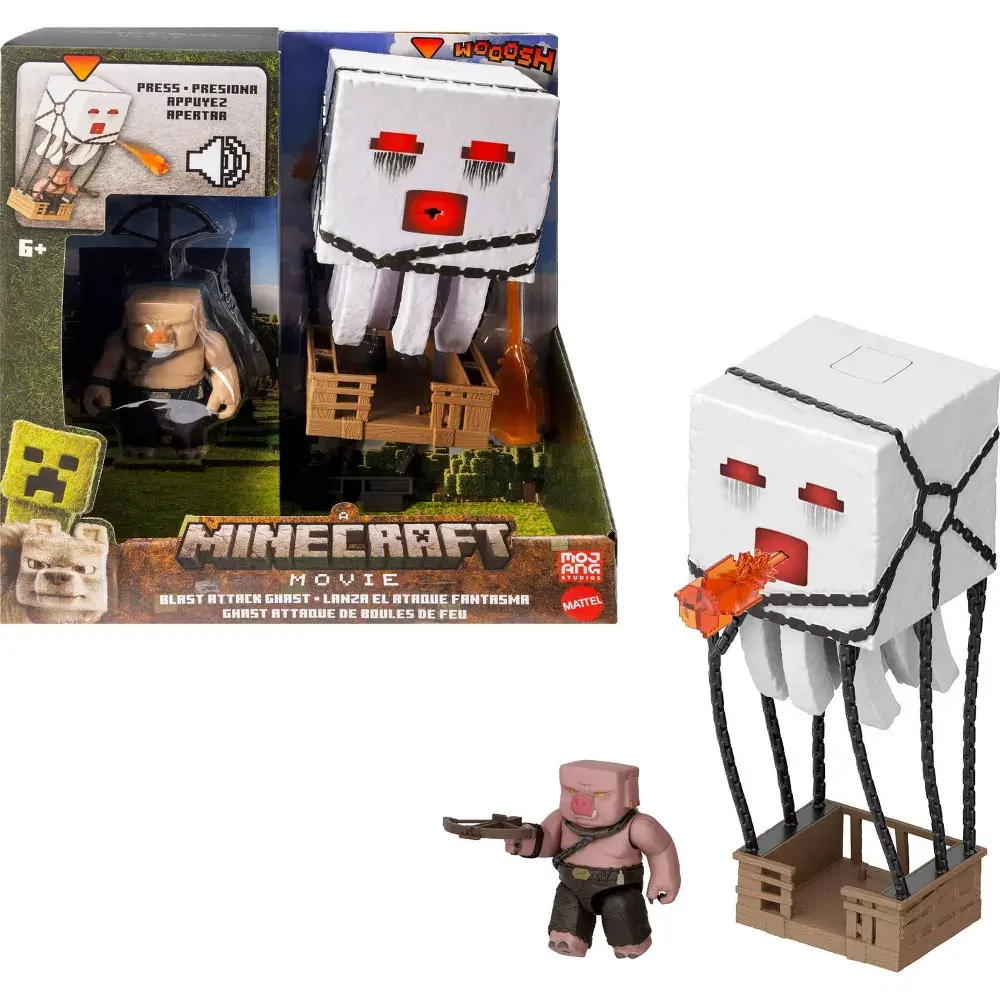 Minecraft Blast Attack Ghast Action Figure Set with Sounds & More Inspired by the Movie