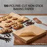 100 pcs Pre-cut Parchment Baking Sheets (9x13 / 12x16), Flat Non-stick Cooking Paper, Heavy-duty Oil-proof Pan Liners for Baking Cookies, Air Fryer, Toaster Oven & Roasting