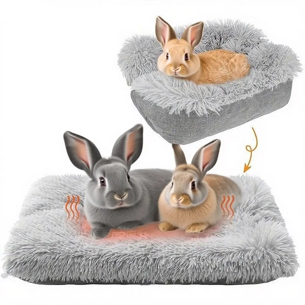 1PC Foldable Two-in-One Soft Rabbit Fleece-Lined Thickened Sleeping Bed Cat Kitten Bed Warm and Cold-Proof Small Pet Sleeping Mat Long Hair Soft Pet Mattress Small Pet Bed Mat Suitable for Small Pets/Cats