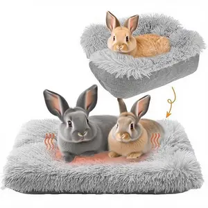 1PC Foldable Two-in-One Soft Rabbit Fleece-Lined Thickened Sleeping Bed Cat Kitten Bed Warm and Cold-Proof Small Pet Sleeping Mat Long Hair Soft Pet Mattress Small Pet Bed Mat Suitable for Small Pets/Cats