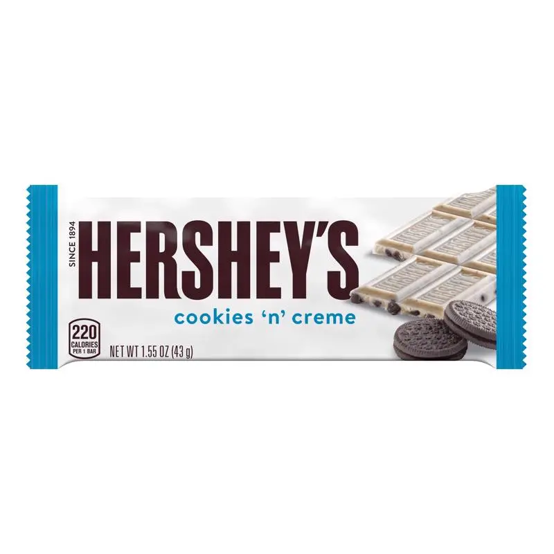 Hershey's White Chocolate Candy Bars, Full Size 1.55 oz Individually Wrapped Bars (Pack of 36)