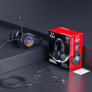 ONIKUMA X7pro Wired Headphone, RGB Professional Esports Headphone, Noise-cancelling Gaming Headset, Computer Headset for Gaming, Office, Home