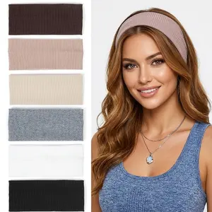 Solid Color Hair Bands (5 Piece), Elastic Headbands, Workout Hairband, Casual Sporty Hair Bands for Women & Girls, Minimalist Headwear Suitable for Sports, Fashion Hair Accessories for Party and Daily Outfits