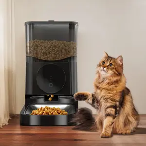 Automatic Cat Feeders with APP Control, 4L Timed Automatic Cat Food Dispenser with Stainless Steel Bowl for Ca