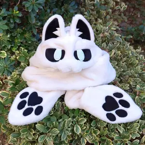 Changed Squid Dog Hooded Scarf Glove Tail