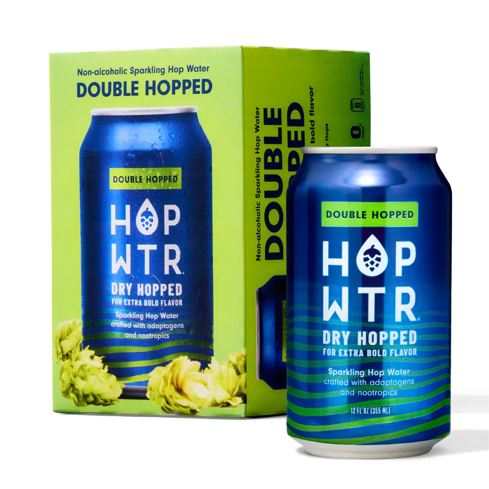 HOPWTR Double Hopped | | Infused with Ashwagandha and L-theanine | Sparkling Water, Beverage | 12oz
