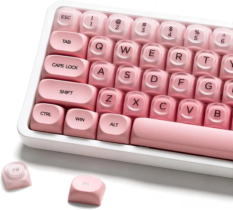 Womier PBT Keycaps, Jelly Keycaps MOA Profile for 61/68/84/87/98/100 Cherry Gateron MX Mechanical Keyboards