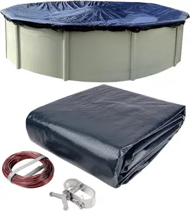 18 ft. Round Winter Pool Cover for Above Ground Pools - 8-Year Warranty, Cold and UV Resistant, Weatherproof and Durable, Winch & Cable Included