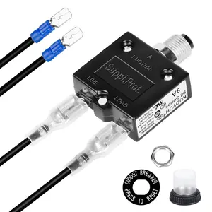 Push Button Circuit Breaker 3 Amp, Fuse Tester, Auto Trip, Manual Reset 32V, Low Voltage Protection with Waterproof Cap
