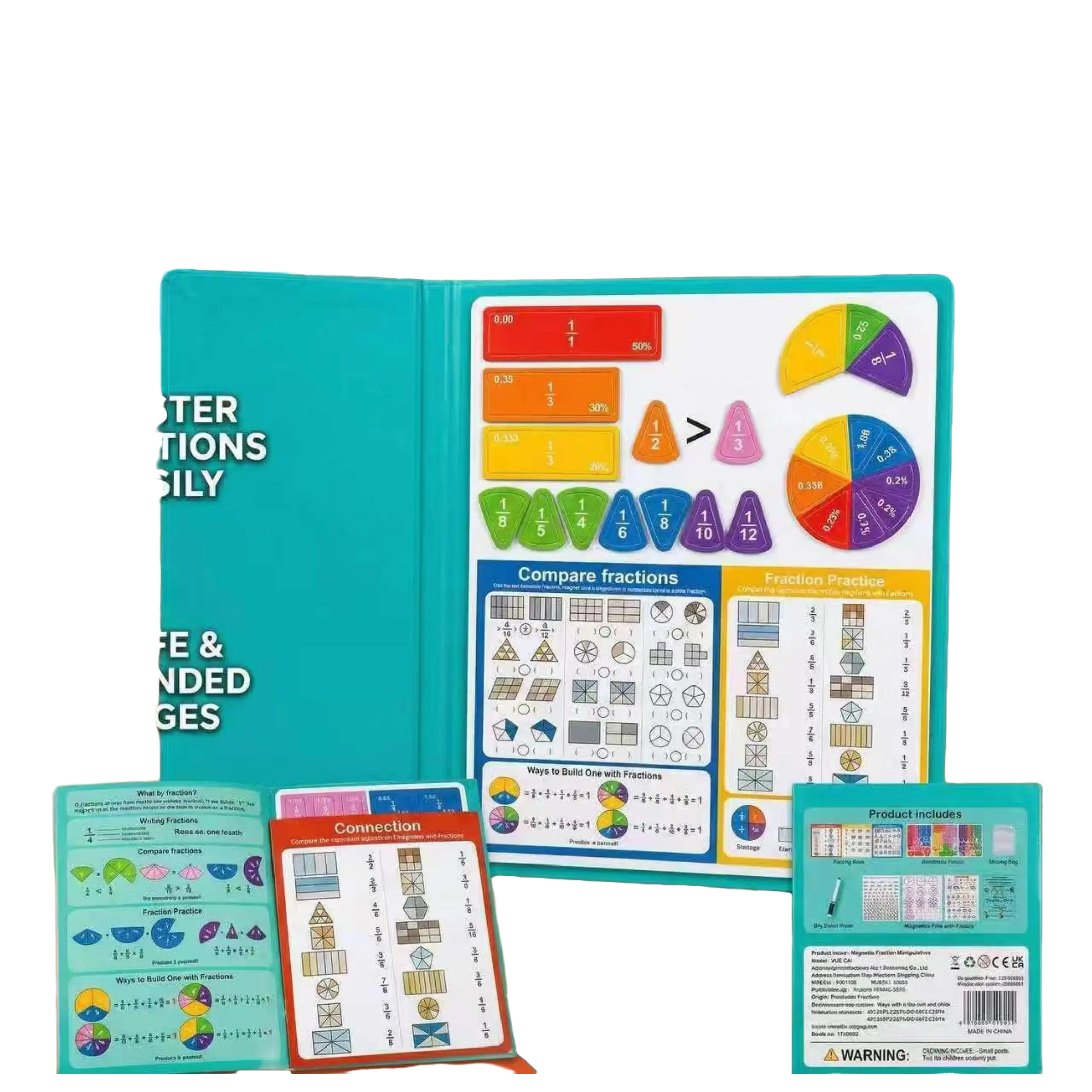 Mossytales Magnetic Fraction Presentation Book - Interactive Mathematics Teaching Tool, Fun Learning Office/School Supplies with Interactive Play, Easter Gift, Boosts Comprehension for Classroom & Home Use