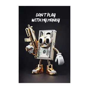 Money Quote Art Poster Print, Dollar Bill Paper Wall Decor For Bedroom Or Office Decoration