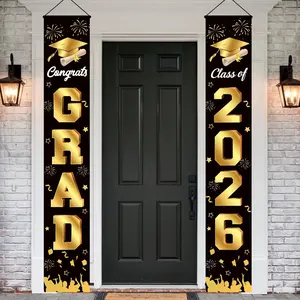Graduation Decorations 2026 Porch Banner Yard Sign Banner, Congrats Grad Class of 2026 Banner, and, Party Supplies for Doors and Porches, Party Decorations Banners