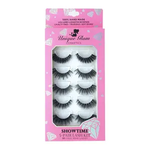 5-Pair Lash Kit 3D Faux Mink Eyelashes by Unique Glam Cosmetics Eyelash Extension