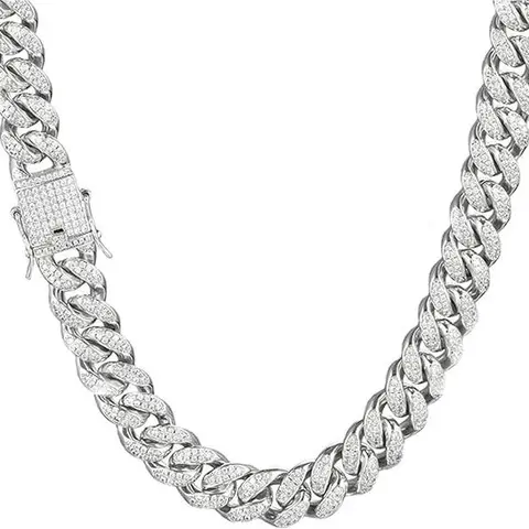 Men's Miami Style Cuban Link Solid Chain - Silver Bold-Texture Urban Chic Hip Hop Exquisite Chain Jewelry, Birthday Gifts for Him, Unique Gifts for Man, Accessories Adults