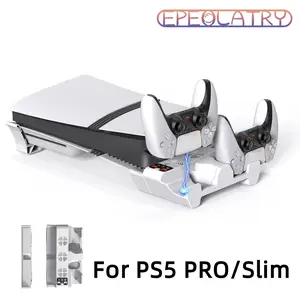 New Horizontal Cooling Stand for PS5 PRO/Slim Game Controller Charging Base Console Cooling Fan Base for PlayStation5 Pro / Slim gaming deals
