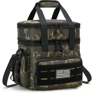 Tactical Lunch Bag & Lunch Box for Men - Large Double Deck Expandable Insulated Soft Adult Lunchbox for Work - Cooler Bag for Beach, Picnic, Camping,Outdoor，Travel (Camo,23L)