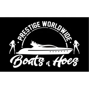 Tapestry  Prestige Worldwide Flag Boats & Hoes Banner Flag With Two Yellow Buttonholes for Bar Beer House College Dorm Room Man Cave Tailgates and Parties Decoration