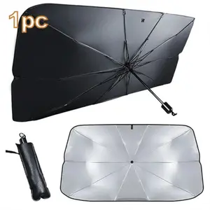 Large Car Sunshade Umbrella, Dual-Layer Heat Reflective UV Protection, High Shade Rate, Durable Tear-Resistant, Front Window Sunshield