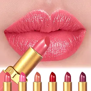 Sam Sugar Single Pack 6 Color Glitter Lipstick, Long-Lasting Matte Finish, Moisturizing Hexagonal Lipstick, Easy Application Makeup