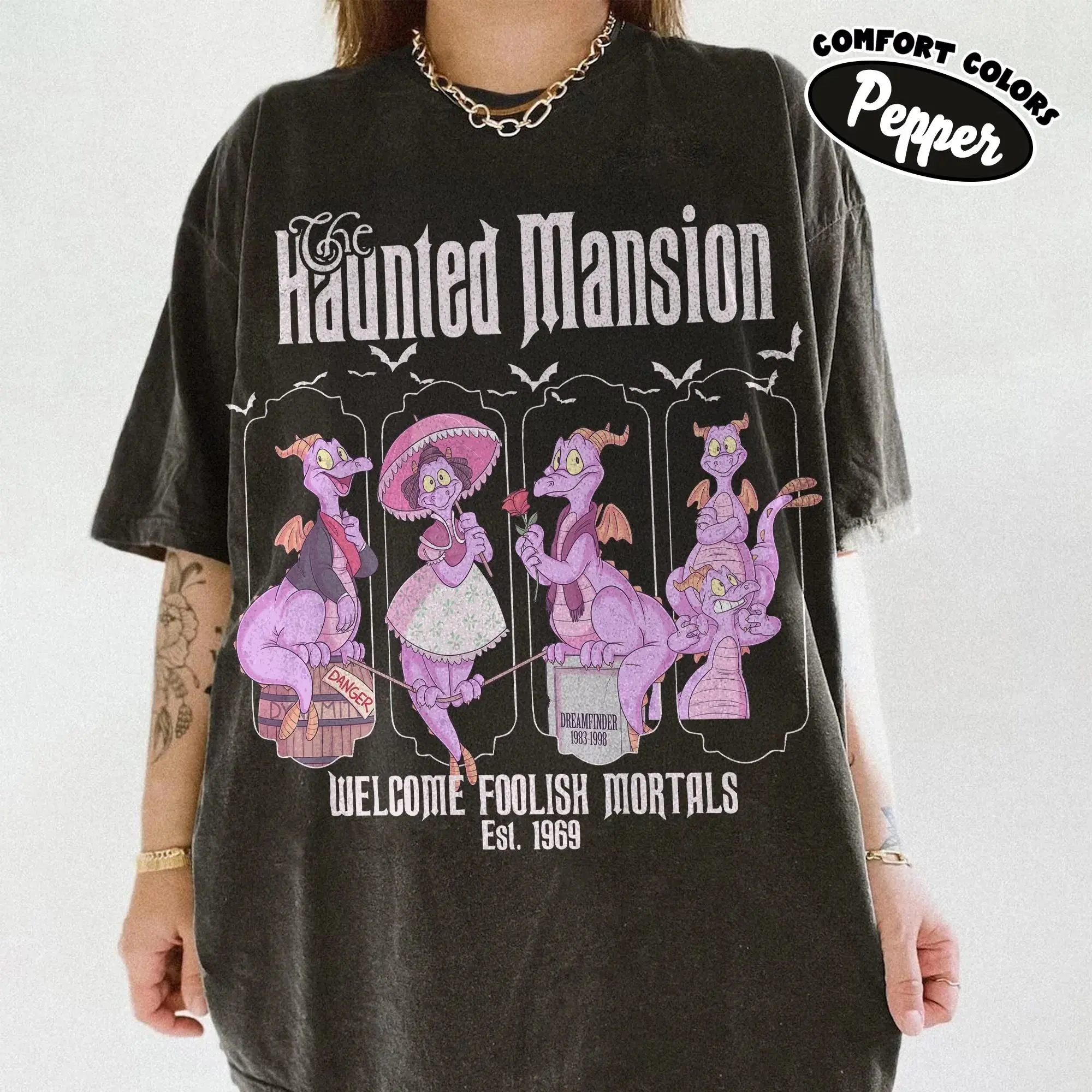 Retro Haunted Mansion Figment Shir, Halloween Lover Tee, Retro Halloween Graphic T-shirt