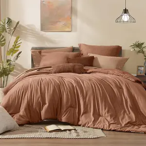 Queen Comforter - 7 Cationic Dyeing Autumn Leaf a Bag Queen Sets with Comforter,, Pillowcases  Shams, Comforters Sets