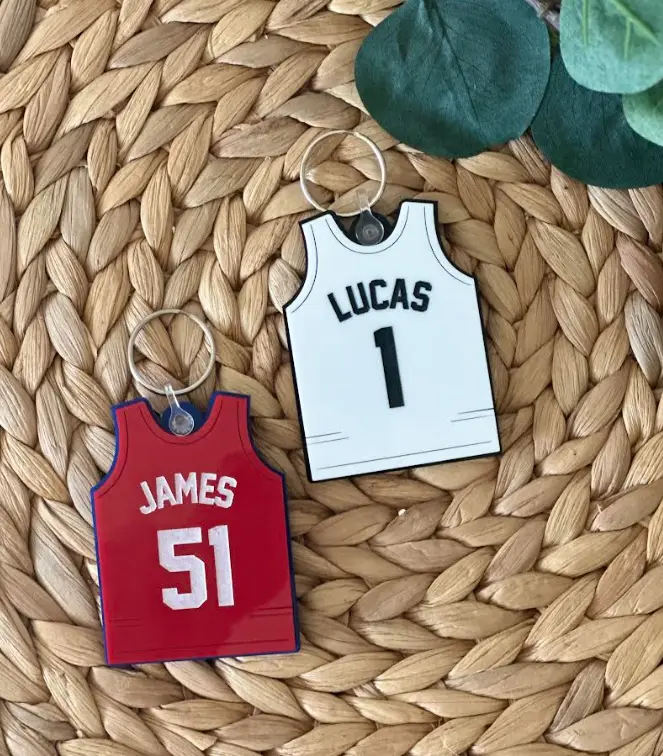 Personalized Basketball Jersey Keychain